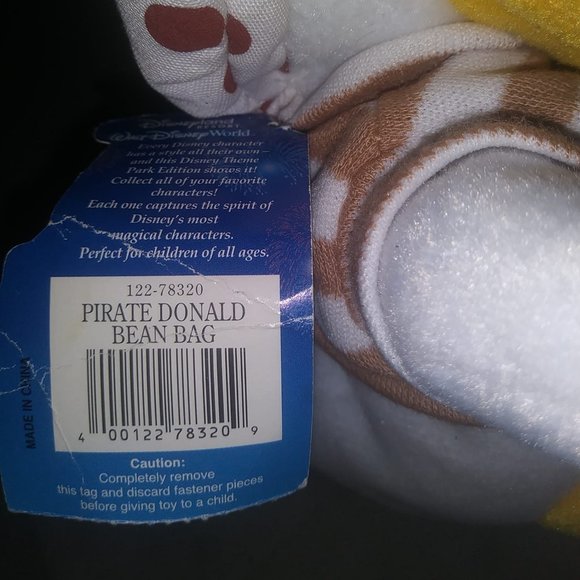 VINTAGE PIRATE DONALD BEAN BAG, THEME PARK EDITION - Picture 4 of 6
